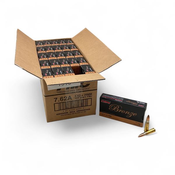 PMC 7.62 X 39 mm 123 Grain FMJ Ammunition, 500 Round Case