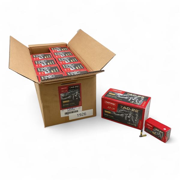 Norma Tac-22 22 LR 40 Grain LRN Ammunition, 5000 Round Case