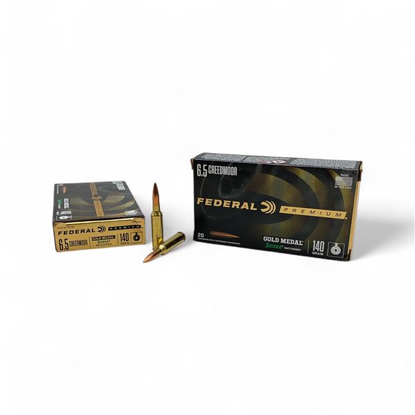Federal Premium Gold Medal Sierra Matchking 6.5 Creedmoor 140 Grain 20 Rounds X2