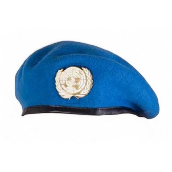 6X Deluxe Canadian Style Beret UN Blue with Removable UN Pin Badge Size 7 5/8