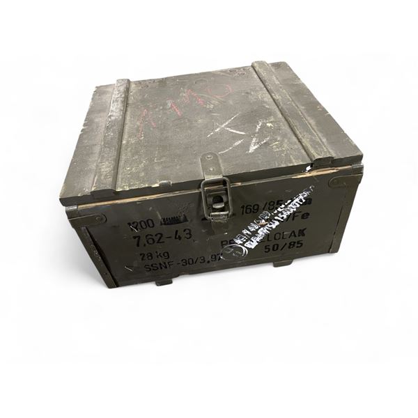 1x Empty Wood Vintage Ammo Box  Olive Green