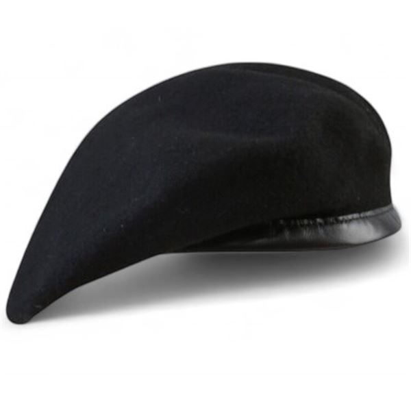 6X Beret Black Size 7 1/8
