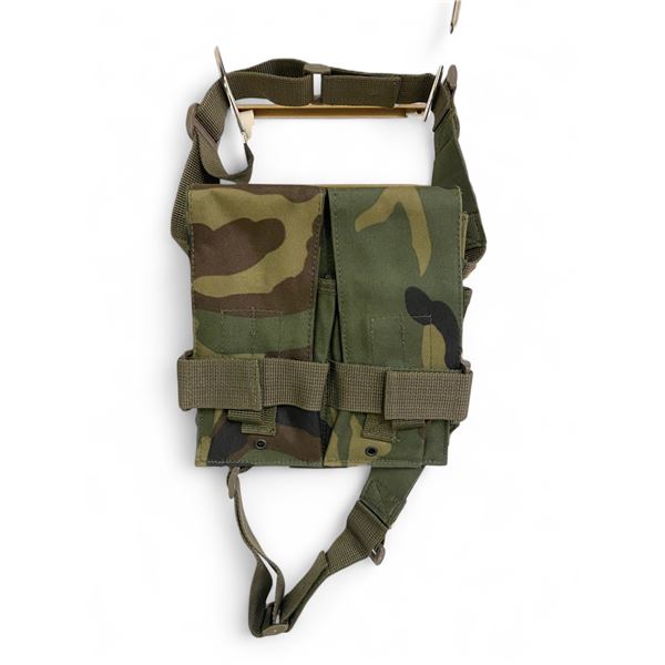 2x  Parklands 062468 TACTICAL DROP DOWN LEG MAGAZINE POUCH Woodland Camo