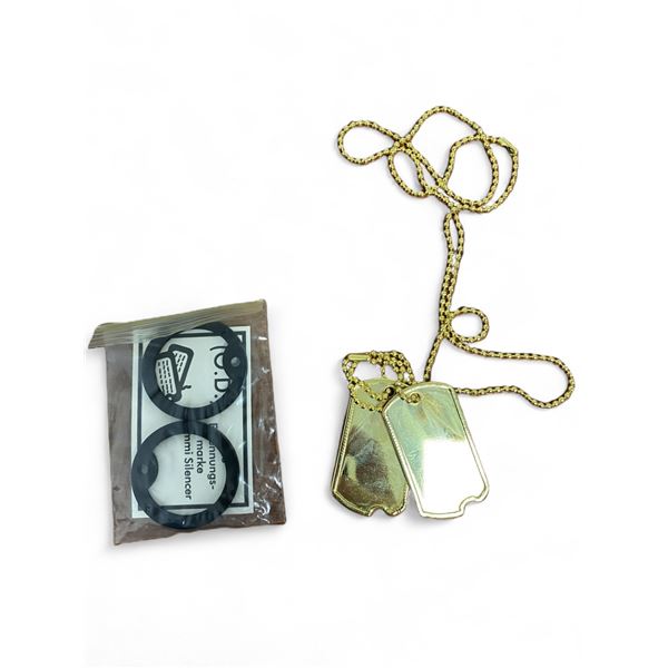 20X Dog tags with Silencer Gold Color
