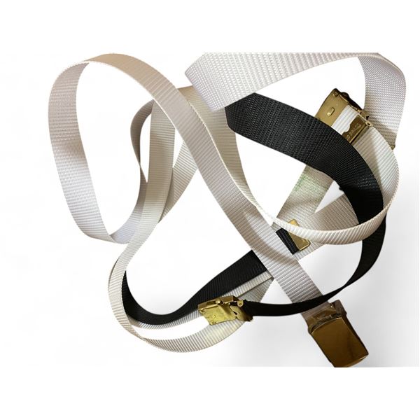 4x Cotton Web Belts 3x White and 1x Black