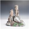 Image 1 : 3pc Lenox Porcelain Figurine Set, Wolf Pup Den with Certificates