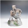 Image 2 : 3pc Lenox Porcelain Figurine Set, Wolf Pup Den with Certificates