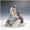 Image 3 : 3pc Lenox Porcelain Figurine Set, Wolf Pup Den with Certificates