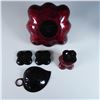 Image 2 : 5pc Marumi Occupied Japan Lacquerware Set, Metal Base