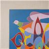 Image 2 : Chaim Gross, Multicolor Enamel Plaque Painting, Doves of Peace, Signed