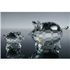 Image 1 : 2pc Swarovski Crystal Figurines, Pig Medium and Mini