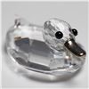 Image 2 : Swarovski Silver Crystal Duck Mini with Metal Beak Figurine
