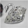 Image 3 : 3pc Swarovski Crystal Grouping with Two Swan Figurines and SCS Paperweight