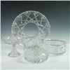 Image 1 : 4pc Cut Crystal Compote, Bowls and Serving Plate