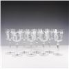 Image 1 : 8pc Etched Wine Glasses with Leaf Pattern