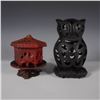 Image 1 : 2pc Cast Iron Owl and Carousel Candle Holders