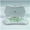 Image 3 : Hollohaza Hungary Porcelain Lidded Box with Green Floral Design