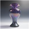 Image 1 : Arte Vargas Iridescent Glass Vase, Pulled Feather Design