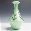 Image 1 : Stuart Abelman Art Glass Vase with Pulled Feather Motif, Signed 1983