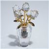 Image 2 : Swarovski Crystal Figurine, Gold Rose Flacon with Original Box
