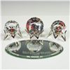 Image 1 : 7pc Swarovski Crystal Disney Paperweight Set with Mirror and Stands