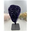 Image 1 : 10 X  4.3 INCH  HIGH GRADE URUGYAN AMETHYST CLUSTER ON METAL STAND