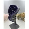 Image 3 : 10 X  4.3 INCH  HIGH GRADE URUGYAN AMETHYST CLUSTER ON METAL STAND