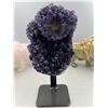 Image 1 : 9 X 4 INCH  HIGH GRADE URUGYAN AMETHYST CLUSTER ON METAL STAND