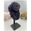 Image 2 : 9 X 4 INCH  HIGH GRADE URUGYAN AMETHYST CLUSTER ON METAL STAND