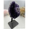 Image 3 : 7.5 X 3 INCH  HIGH GRADE URUGYAN UNIQUE AMETHYST CLUSTER ON METAL STAND
