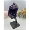 Image 4 : 7.5 X 3 INCH  HIGH GRADE URUGYAN UNIQUE AMETHYST CLUSTER ON METAL STAND
