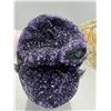 Image 4 : 7 X 3.5 INCH  HIGH GRADE URUGYAN AMETHYST CLUSTER ON METAL STAND