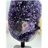Image 4 : 9.5 X 3.8 INCH  HIGH GRADE URUGYAN AMETHYST CLUSTER ON METAL STAND