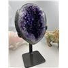 Image 2 : 10 X 4.7 INCH  AMETHYST CRYSTAL ON STAND BEAUTIFUL PIECE DARK COLOURS