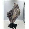 Image 3 : 13  X 9 INCH  AMETHYST WITH SUGAR COATED CALCITE ON STAND FROM BRAZIL