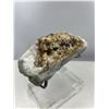 Image 6 : 8 X 7 INCH RARE FORMATION  PURPLE AND GREEN FLUORITE WITH BARITE ON STAND