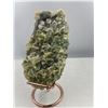 Image 3 : 8 X 4 INCH GREEN SUGAR  FLUORITE WITH CALCITE ON STAND