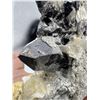 Image 9 : 8 X 8 INCH BLACK CRYSTAL WITH YELLOW CALCITE QUARTZ  SPECIMEN ON  STAND COLLECTOR PIECE
