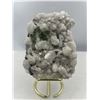 Image 1 : 5 X 3 INCH GREEN FLUORITE WITH CALCITE SPECIMEN ON STAND