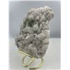 Image 3 : 5 X 3 INCH GREEN FLUORITE WITH CALCITE SPECIMEN ON STAND