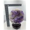 Image 7 : 23 INCH  CIRCUMFERENCE  LARGE  AMETHYST SPHERE FROM BOLIVIA