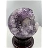 Image 2 : 16 INCH CIRCUMFERENCE AMETHYST SPHERE WITH CALCITE  FROM BRAZIL