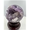 Image 3 : 16 INCH CIRCUMFERENCE AMETHYST SPHERE WITH CALCITE  FROM BRAZIL