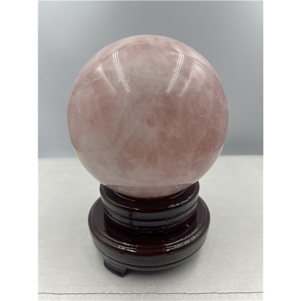 16 1/2 INCH CIRCUMFERENCE  ROSE QUARTZ SPHERE FROM BRAZIL