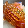 Image 6 : Rare - Northwood Pumpkin Marigold Grape + Cable 4 Footed Banana Boat Carnival Glass – Circa