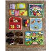 Image 1 : Toddler lot of 3 wooden puzzles, cloth book, toy train, size 4 – 6 shoes-new and learning c
