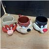 Image 1 : lot of 3 1992 cartoon mugs made of plastic