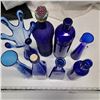 Image 2 : Blue glassware- decanters and vases
