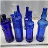 Image 2 : Blue glassware- various decanters
