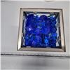 Image 2 : plastic square container with some glass and filled with plastic blue gems